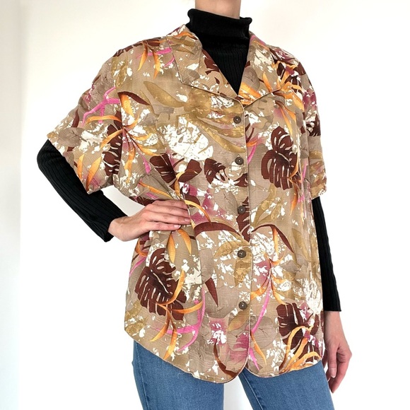 EUC Vintage Alfred Dunner Abstract Floral Print Shirt - Picture 4 of 9